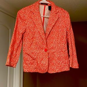 Coral color floral blazer